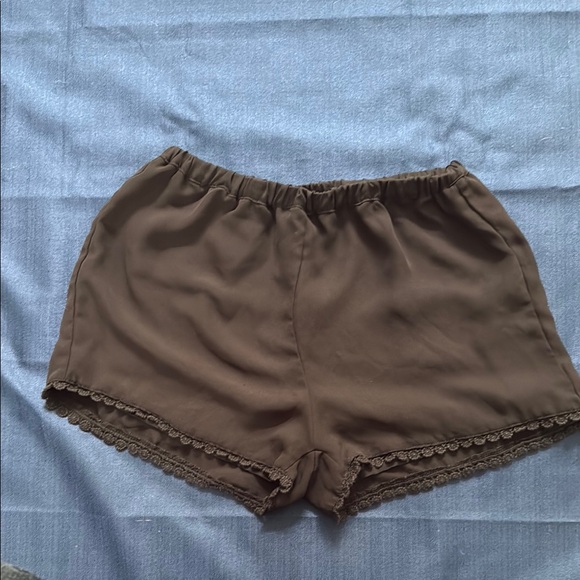 Brandy Melville Pants - Black Lace Trim Kids  Shorts